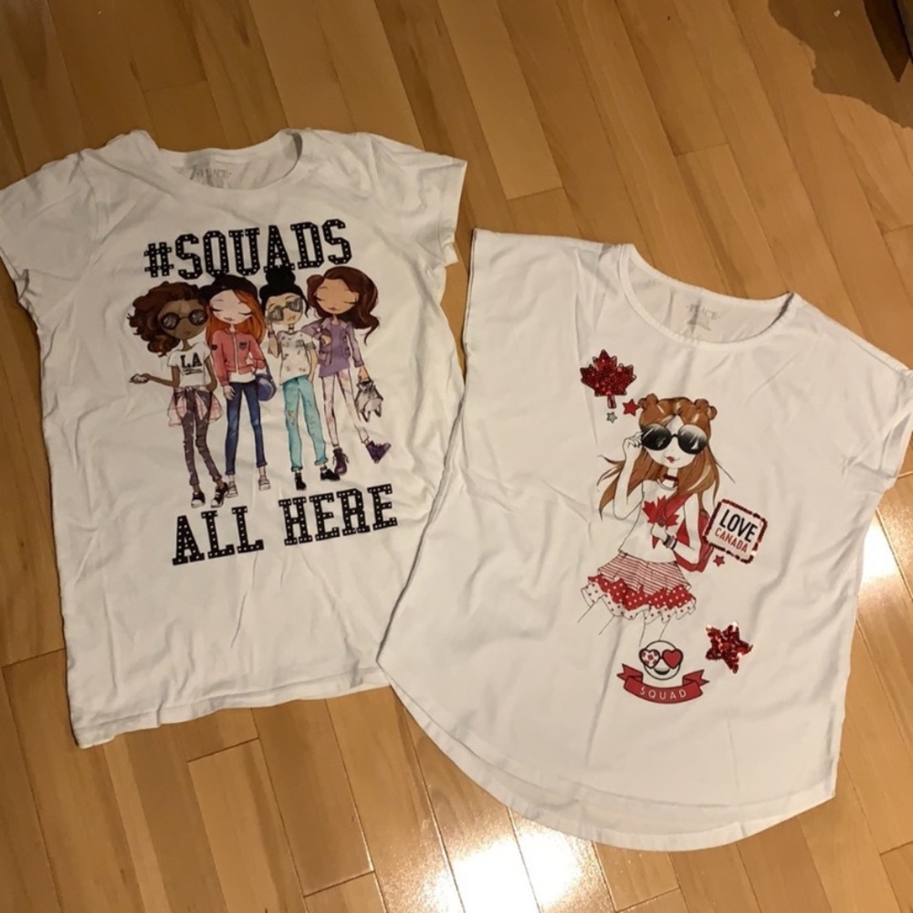2 EUC Girl’s Children’s Place Short Sleeve tees (Canada Girl Squad) - size 14